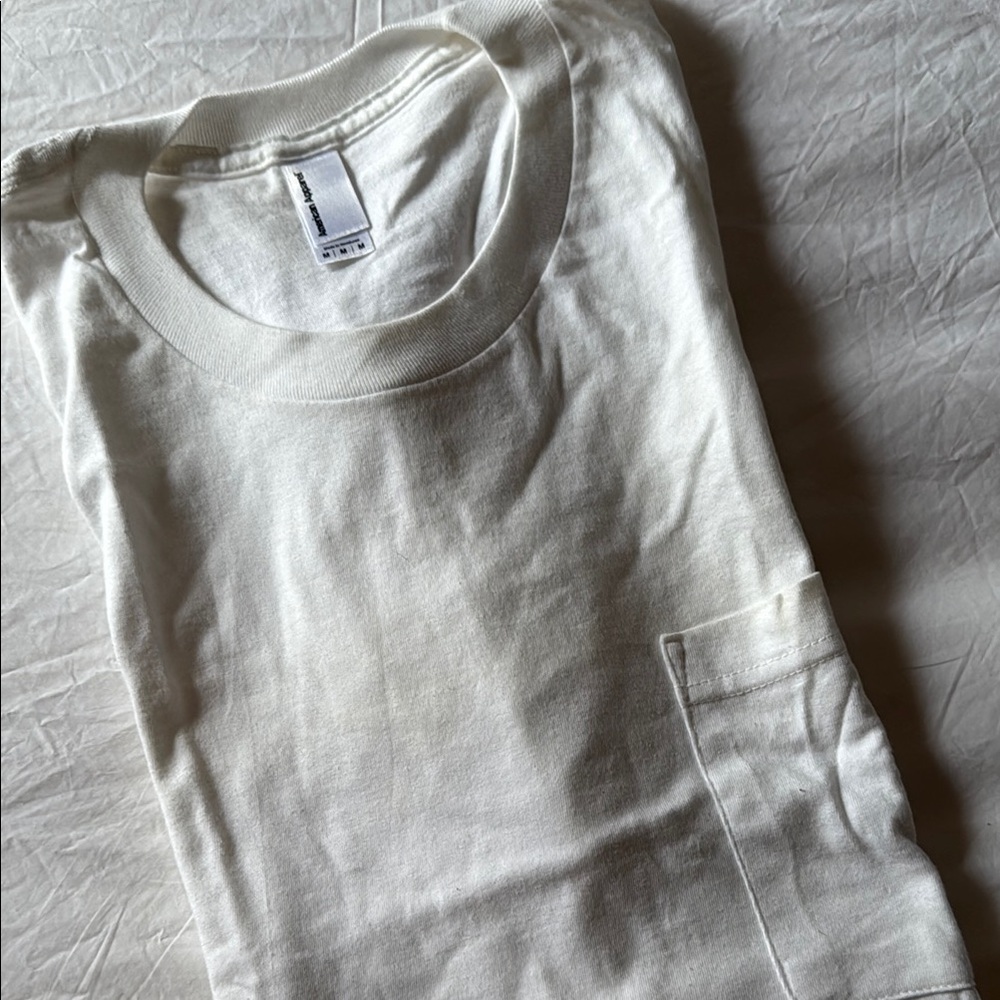 Men’s American Apparel White Pocket T-Shirt